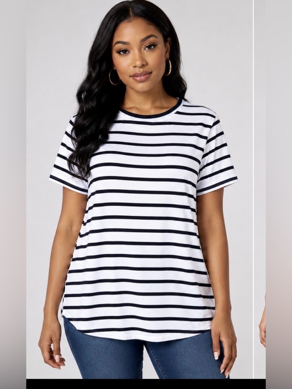 Studio Park Striped Black & White T-Short